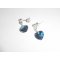 Boucles d'oreilles coeur bleu en cristal de Swarovski sur clous argent 925