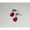 Boucles d'oreilles coeur rouge en cristal de Swarovski sur clous argent 925