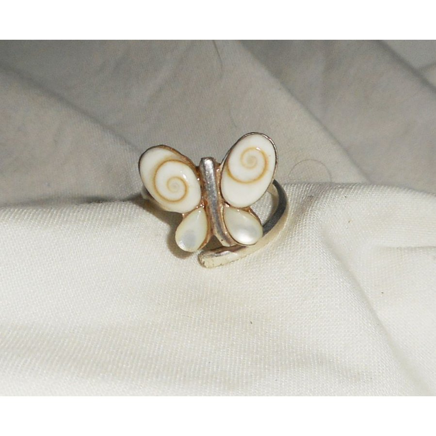 Original 925 sterling sølv ring med St. Lucia Eye Butterfly